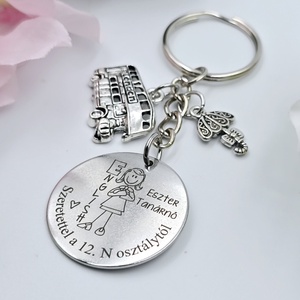 Ajándék angoltanárnak ballagásra, pedagógusnapra, tanév végére - Gravírozott grafikás ballagási kulcstartó 2_41. - táska & tok - kulcstartó & táskadísz - kulcstartó - Meska.hu