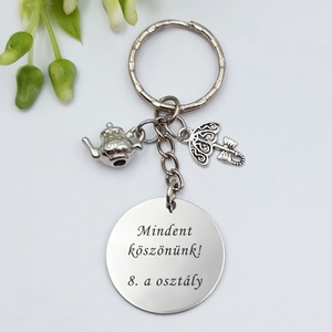 Angol tanároknak ajándék ballagásra, pedagógusnapra, tanév végére - Gravírozott szöveges ballagási kulcstartó 3., Táska & Tok, Kulcstartó & Táskadísz, Kulcstartó, Gravírozás, pirográfia, MESKA