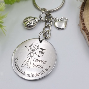 Ajándék biológiatanárnak ballagásra, pedagógusnapra, tanév végére - Gravírozott grafikás ballagási kulcstartó 2_26. - táska & tok - kulcstartó & táskadísz - kulcstartó - Meska.hu