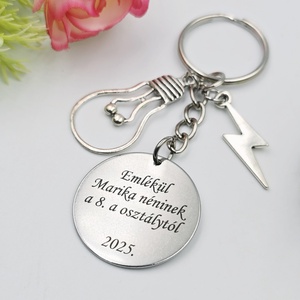 Ajándék fizikatanároknak ballagásra, pedagógusnapra, tanév végére - Gravírozott szöveges ballagási kulcstartó 2. - táska & tok - kulcstartó & táskadísz - kulcstartó - Meska.hu