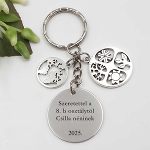 Ajándék földrajztanároknak ballagásra, pedagógusnapra, tanév végére - Gravírozott szöveges ballagási kulcstartó 3., Táska & Tok, Kulcstartó & Táskadísz, Kulcstartó, Gravírozás, pirográfia, MESKA