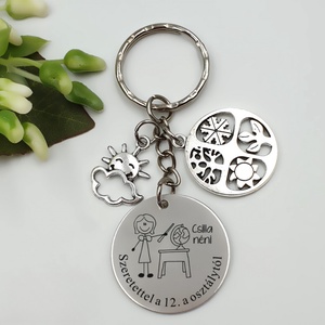 Földrajz tanárnőnek ajándék ballagásra, pedagógusnapra, tanév végére - Gravírozott grafikás ballagási kulcstartó 4_25., Táska & Tok, Kulcstartó & Táskadísz, Kulcstartó, Gravírozás, pirográfia, MESKA