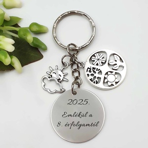 Ajándék földrajztanároknak ballagásra, pedagógusnapra, tanév végére - Gravírozott szöveges ballagási kulcstartó 4., Táska & Tok, Kulcstartó & Táskadísz, Kulcstartó, Gravírozás, pirográfia, MESKA