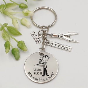 Matematika tanárnak ajándék ballagásra, pedagógusnapra, tanév végére - Gravírozott grafikás ballagási kulcstartó 2_20., Táska & Tok, Kulcstartó & Táskadísz, Kulcstartó, Gravírozás, pirográfia, MESKA