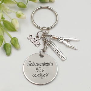 Ajándék matematikatanároknak ballagásra, pedagógusnapra, tanév végére - Gravírozott szöveges ballagási kulcstartó 2., Táska & Tok, Kulcstartó & Táskadísz, Kulcstartó, Gravírozás, pirográfia, MESKA