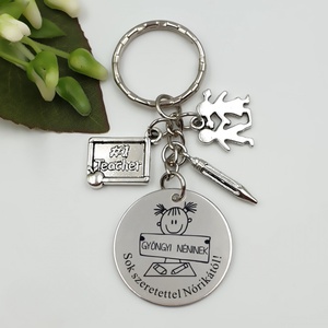 Ajándék tanító néninek ballagásra, pedagógusnapra, tanév végére - Gravírozott grafikás ballagási kulcstartó 3_12., Táska & Tok, Kulcstartó & Táskadísz, Kulcstartó, Gravírozás, pirográfia, MESKA