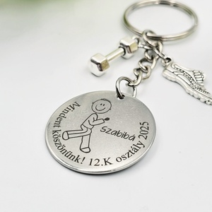 Ajándék testneveléstanárnak ballagásra, pedagógusnapra, tanév végére - Gravírozott grafikás ballagási kulcstartó 3_31. - Meska.hu