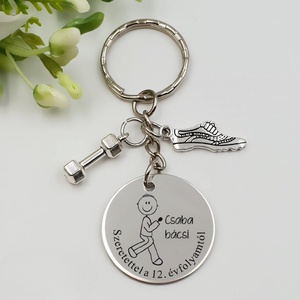 Ajándék testneveléstanárnak ballagásra, pedagógusnapra, tanév végére - Gravírozott grafikás ballagási kulcstartó 3_31. - táska & tok - kulcstartó & táskadísz - kulcstartó - Meska.hu