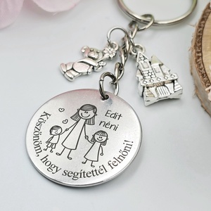 Óvó néninek ajándék pedagógusnapra, tanév végére - Gravírozott grafikás ballagási kulcstartó  2_08. - táska & tok - kulcstartó & táskadísz - kulcstartó - Meska.hu