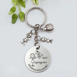 Óvó néninek ajándék pedagógusnapra, tanév végére - Gravírozott grafikás ballagási kulcstartó  3_05. (kislányos minta), Táska & Tok, Kulcstartó & Táskadísz, Kulcstartó, Gravírozás, pirográfia, MESKA