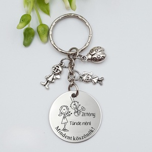 Óvó néninek ajándék pedagógusnapra, tanév végére - Gravírozott grafikás ballagási kulcstartó  3_04. (kisfiús minta), Táska & Tok, Kulcstartó & Táskadísz, Kulcstartó, Gravírozás, pirográfia, MESKA