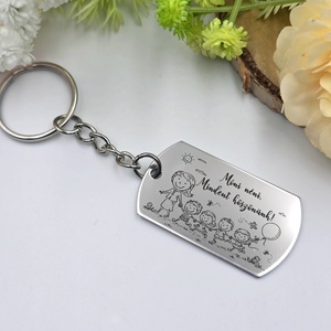 Ajándék óvó néninek tanév végére, pedagógusnapra - Kulcstartó óvó néninek, dajka néninek saját, személyes névvel, Táska & Tok, Kulcstartó & Táskadísz, Kulcstartó, Gravírozás, pirográfia, MESKA