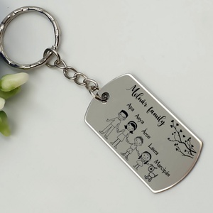 Összetartozunk - Családi kulcstartó személyre szabható grafikával. Egyedi ajándék apának, anyának, Táska & Tok, Kulcstartó & Táskadísz, Kulcstartó, Gravírozás, pirográfia, MESKA