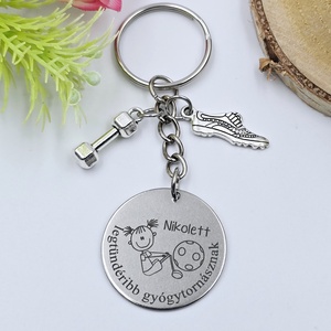 Gyógytornásznak ajándék - gyógytornász kulcstartó grafikával, egyedi névvel, felirattal, Táska & Tok, Kulcstartó & Táskadísz, Kulcstartó, Gravírozás, pirográfia, MESKA