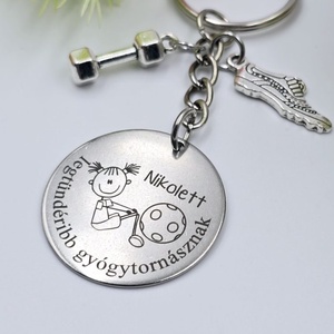Gyógytornásznak ajándék - gyógytornász kulcstartó grafikával, egyedi névvel, felirattal - táska & tok - kulcstartó & táskadísz - kulcstartó - Meska.hu