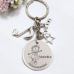 Táncosnőnek ajándék - táncosnő kulcstartó grafikával, egyedi névvel, felirattal - táska & tok - kulcstartó & táskadísz - kulcstartó - Meska.hu