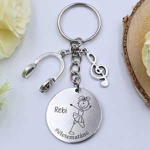 Táncosnőnek ajándék - táncosnő kulcstartó grafikával, egyedi névvel, felirattal - Meska.hu