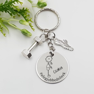 Sportolónak ajándék - sportoló kulcstartó grafikával, egyedi névvel, felirattal, Táska & Tok, Kulcstartó & Táskadísz, Kulcstartó, Gravírozás, pirográfia, MESKA