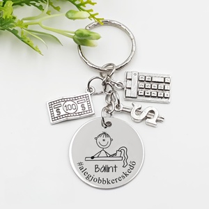 Boltosnak ajándék - kereskedő kulcstartó grafikával, egyedi névvel, felirattal, Táska & Tok, Kulcstartó & Táskadísz, Kulcstartó, Gravírozás, pirográfia, MESKA