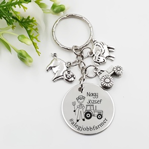 Gazdának ajándék - gazda kulcstartó grafikával, egyedi névvel, felirattal, Táska & Tok, Kulcstartó & Táskadísz, Kulcstartó, Gravírozás, pirográfia, MESKA