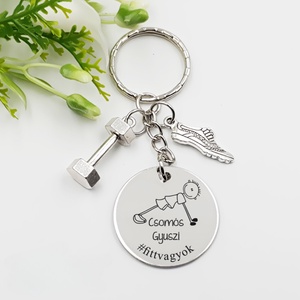 Sportolónak ajándék - sportoló kulcstartó grafikával, egyedi névvel, felirattal, Táska & Tok, Kulcstartó & Táskadísz, Kulcstartó, Gravírozás, pirográfia, MESKA