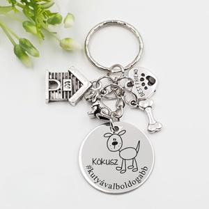 Kutyagazdinak ajándék - kutyagazdi kulcstartó grafikával, egyedi névvel, felirattal, Táska & Tok, Kulcstartó & Táskadísz, Kulcstartó, Gravírozás, pirográfia, MESKA