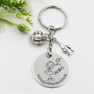 Pincérnőnek ajándék - pincérnő kulcstartó grafikával, egyedi névvel, felirattal, Táska & Tok, Kulcstartó & Táskadísz, Kulcstartó, Gravírozás, pirográfia, MESKA