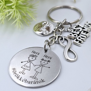 Barátnőnek ajándék - legjobb barátnő kulcstartó grafikával, egyedi névvel, felirattal - táska & tok - kulcstartó & táskadísz - kulcstartó - Meska.hu