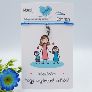 Ajándék óvó néninek. Óvodai ballagási jókívánság karkötő óvó néninek 2. (kisfiú medállal) - Meska.hu