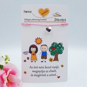 Ajándék óvó néninek. Óvodai ballagási jókívánság karkötő óvó néninek 6. (szív medállal) - Meska.hu