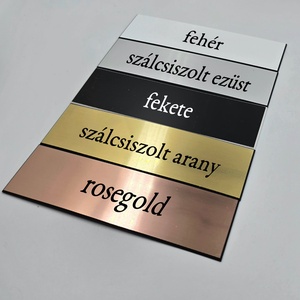 Névtábla egyedi gravírozással modern stílusban � ajtóra, postaládára 04 - otthon & életmód - ház & kert - névtábla - Meska.hu