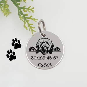 Havannai pincs, Bichon havanese kutyabiléta saját kutyád nevével, telefonszámmal, Otthon & Életmód, Kisállatoknak, Kutyáknak, Kutya biléta, Gravírozás, pirográfia, Egyedi gravírozott kutyabiléta havannai pincs, havanese, Bichon havanese kutyáknak. 3 cm-es nemesac..., MESKA