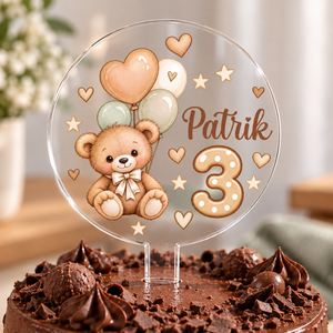 Macis szülinapi tortabeszúró, tortadísz egyedi névvel - Meska.hu