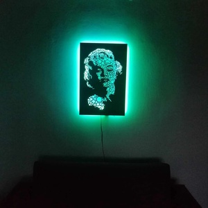 MARILYN MONROE led-es háttér világítású falikép - otthon & életmód - dekoráció - fali és függő dekoráció - falra akasztható dekor - Meska.hu