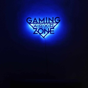 GAMING ZONE led-es háttér világítású falikép - Meska.hu