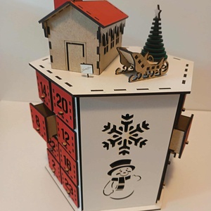 Adventi naptár, Karácsony, Adventi díszek, Adventi naptár, Famegmunkálás, MESKA