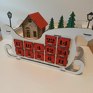 Adventi naptár, Karácsony, Adventi díszek, Adventi naptár, Famegmunkálás, MESKA