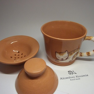 Cicás szűrős bögre, gyógyteás csésze -  - Meska.hu