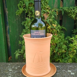 Borhűtő alátéttel, horgony vagy vitorlás mintás -  - Meska.hu