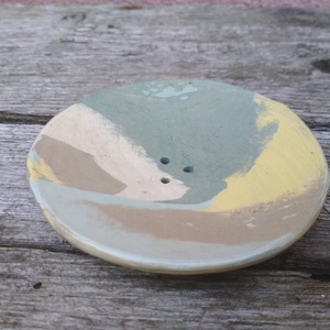 Kerámia szappantartó színes agyagból, nerikomi szappantartó - szépségápolás - szappan & fürdés - kézműves szappan - Meska.hu