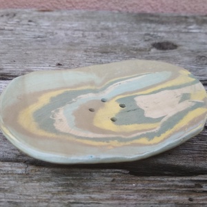 Kerámia szappantartó színes agyagból, nerikomi szappantartó - szépségápolás - szappan & fürdés - kézműves szappan - Meska.hu