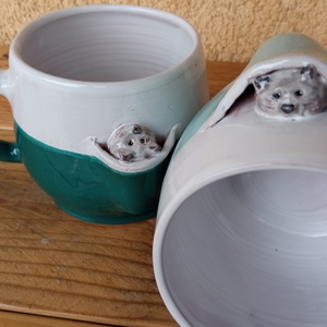 Kukucskáló cicás bögre - otthon & életmód - konyhafelszerelés, tálalás - tálalás - bögre & csésze - Meska.hu