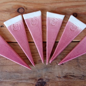 Írható növényjelölő cicás mintával, mályva színű mázzal - otthon & életmód - ház & kert - növény & veteményes - Meska.hu