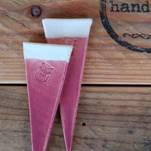 Írható növényjelölő cicás mintával, mályva színű mázzal - otthon & életmód - ház & kert - növény & veteményes - Meska.hu