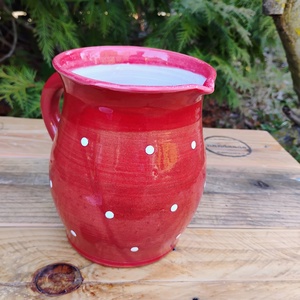 Pöttyös kancsó, kiöntő, aludttejes köcsög - otthon & életmód - konyhafelszerelés, tálalás - konyhai tárolás - tea & kávé tárolás - Meska.hu