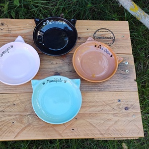 Cica etetőtál szett egyedi rendelésre - Meska.hu