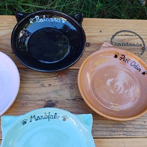 Cica etetőtál szett egyedi rendelésre - otthon & életmód - kisállatoknak - cicáknak & macskáknak - Meska.hu