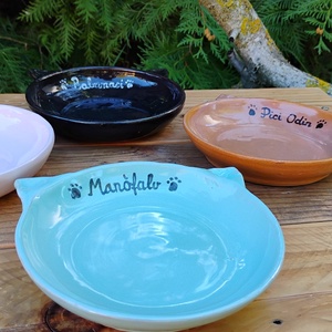 Cica etetőtál szett egyedi rendelésre - otthon & életmód - kisállatoknak - cicáknak & macskáknak - Meska.hu