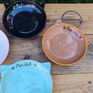 Cica etetőtál szett egyedi rendelésre - otthon & életmód - kisállatoknak - cicáknak & macskáknak - Meska.hu