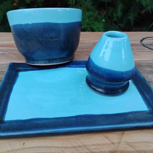 Matcha teás készlet, három részes - otthon & életmód - konyhafelszerelés, tálalás - tálalás - bögre & csésze - Meska.hu